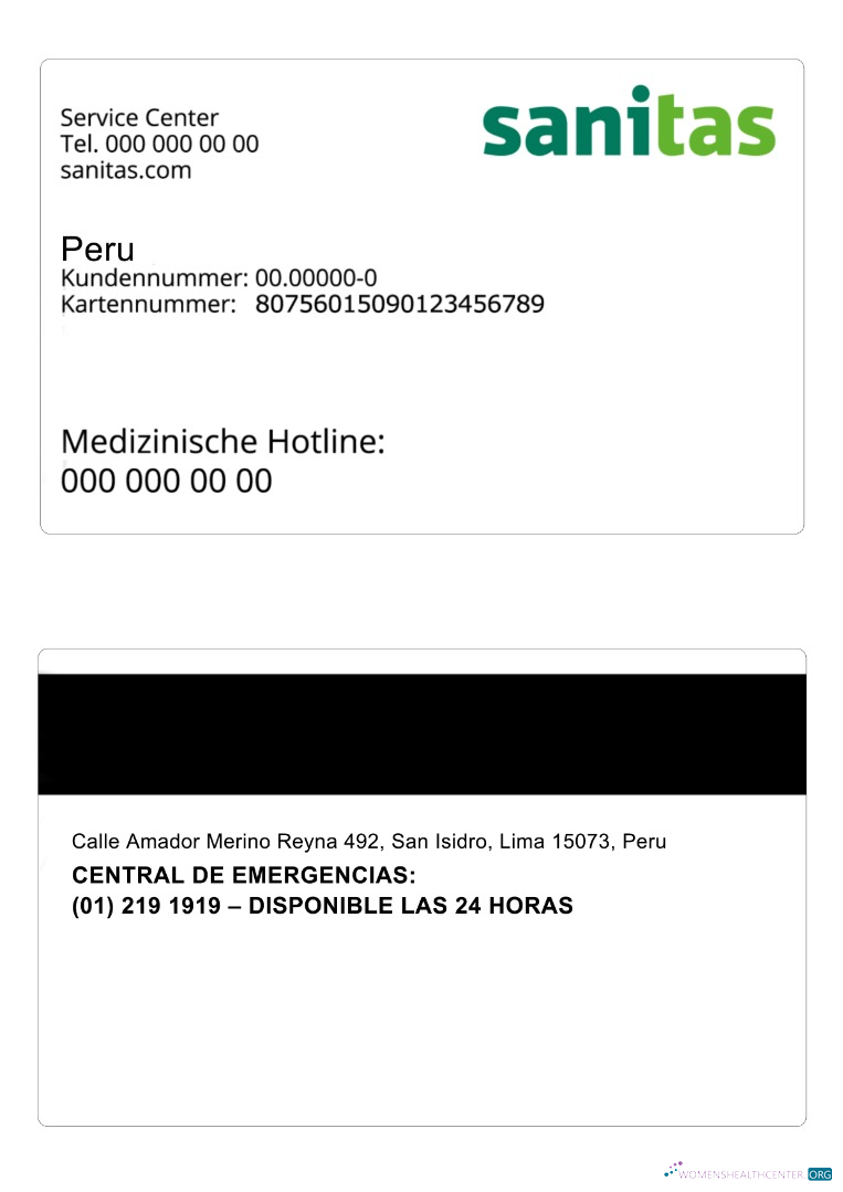 Download Peru health insurance card Photoshop template